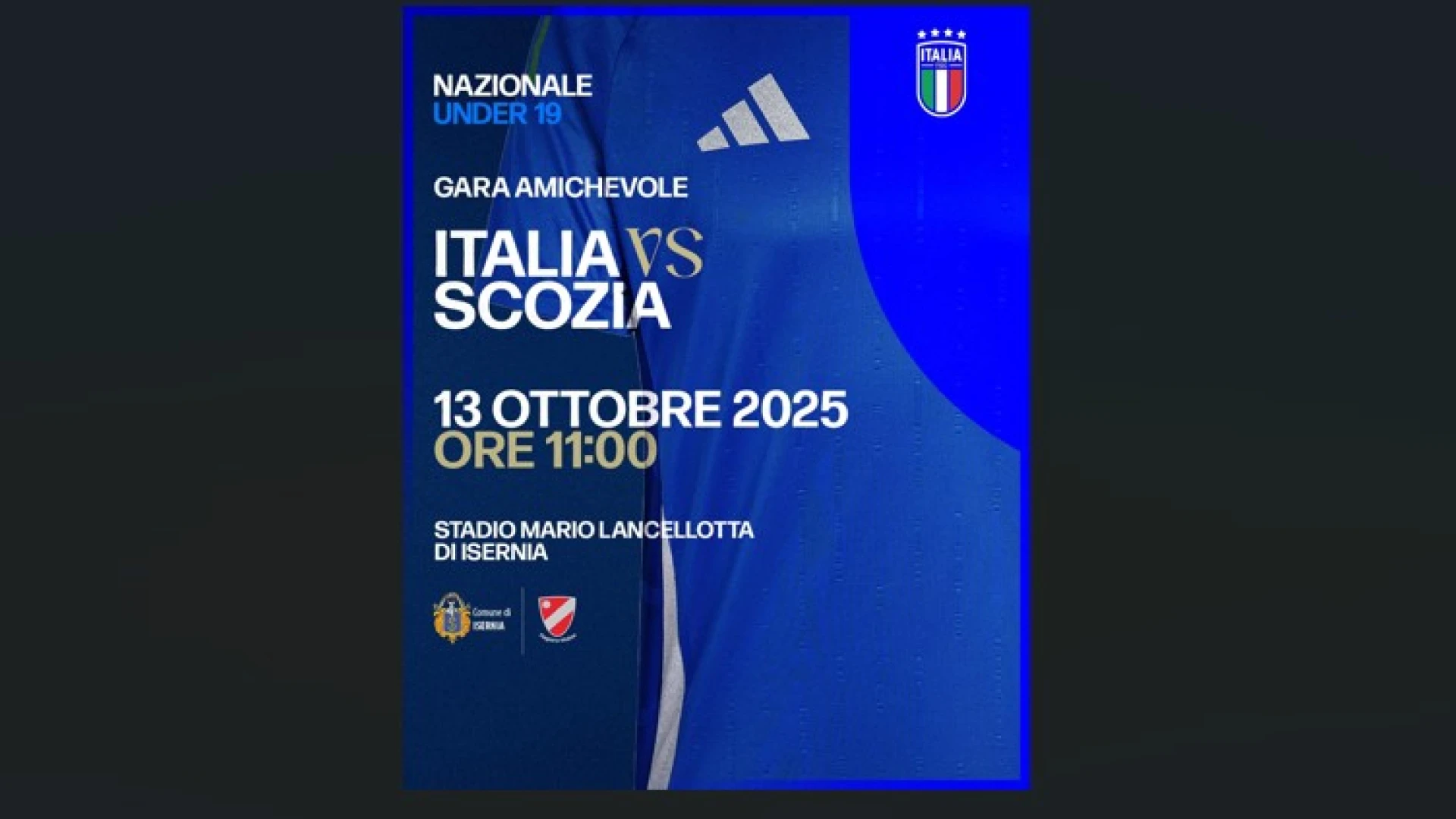 L’Azzurro torna in Molise, doppia amichevole U19: Italia vs Scozia il 10 e 13 ottobre 2025